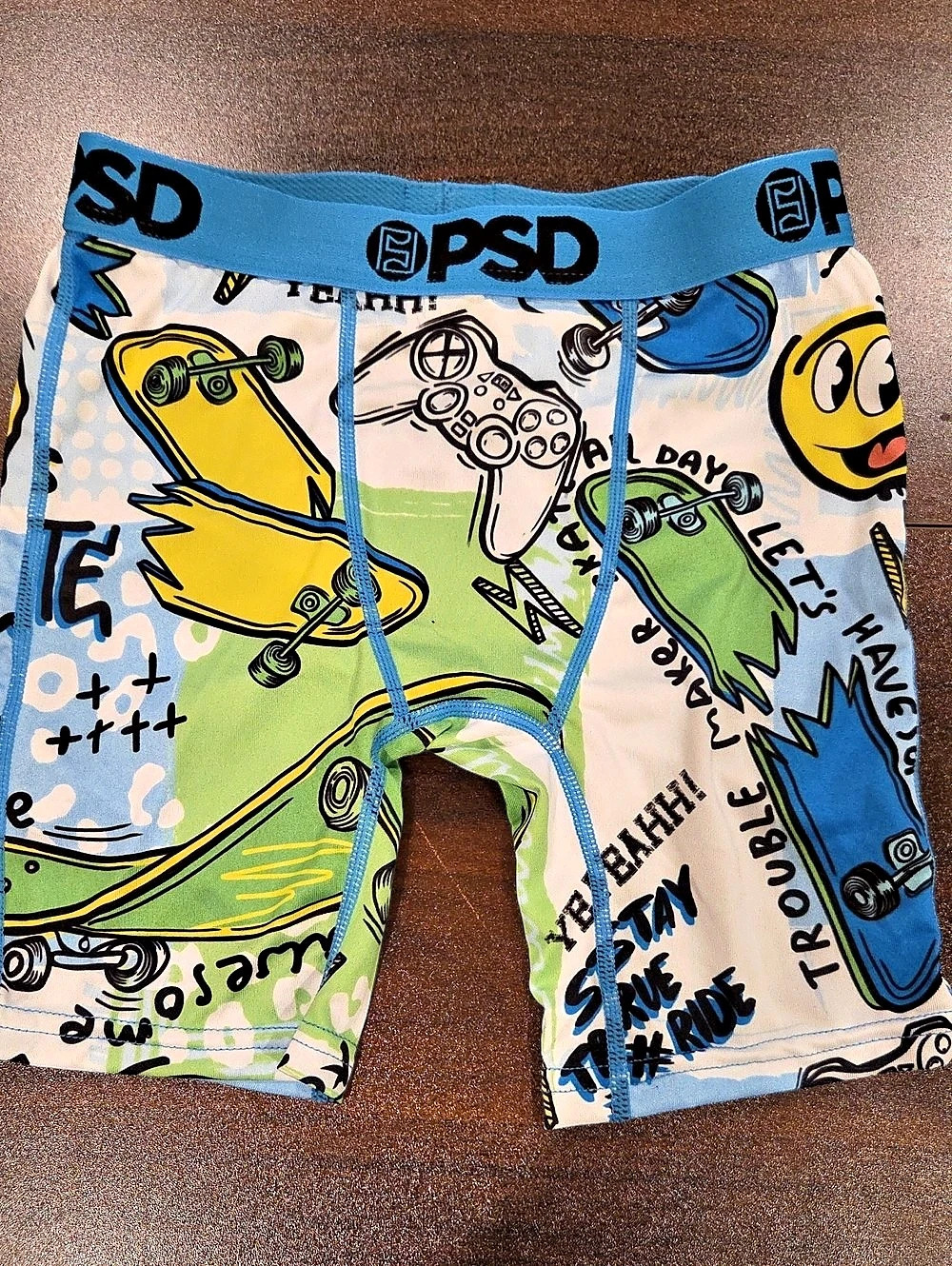 PSD Youth Gamer Hype Boxer Brief Youth Blue & White Medium